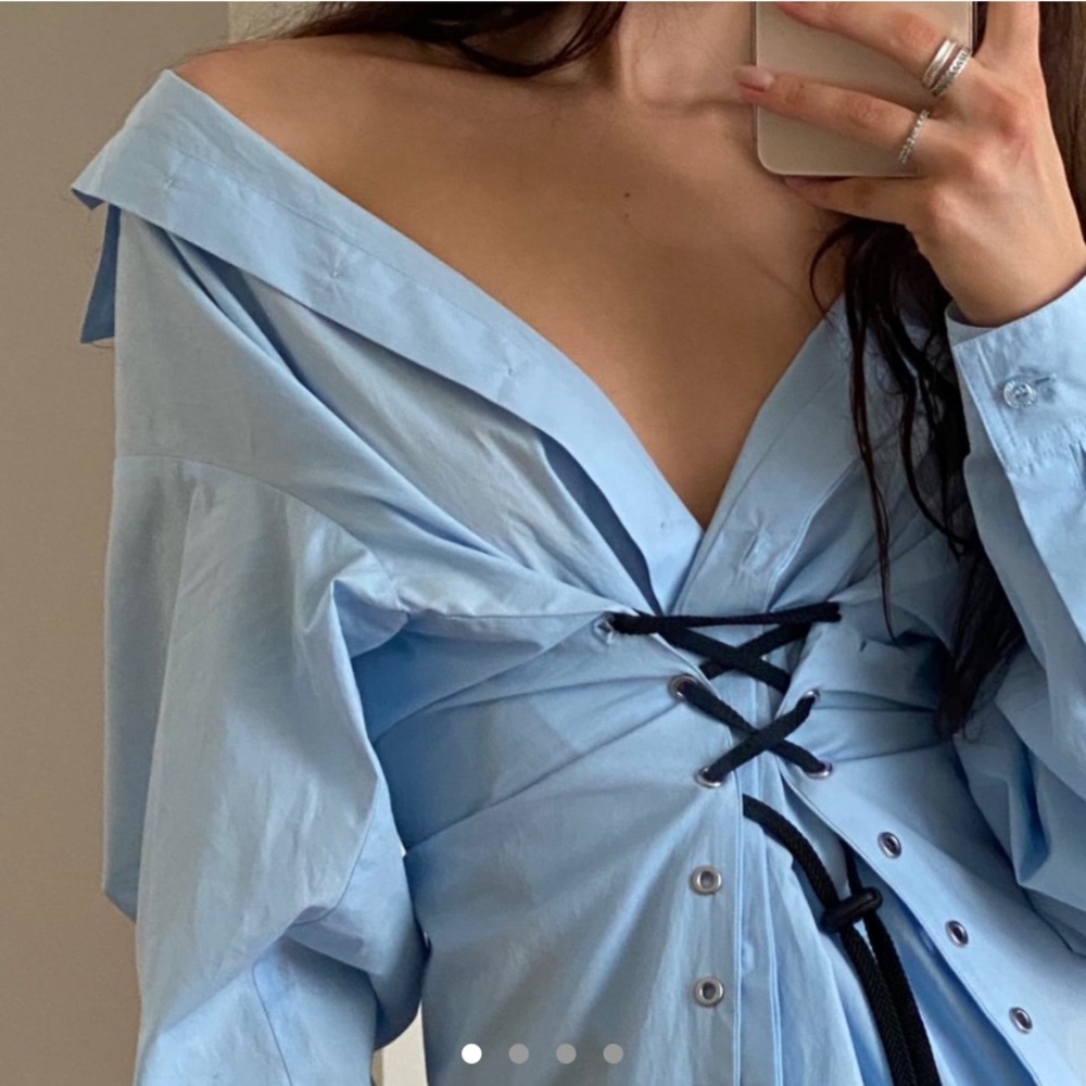 Versace Versus Corset Lace Up Shirt Dress